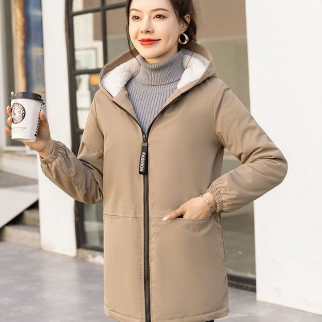 HJ6 Jaket bulu wanita korea  fashion wanita Jaket bulu Winter wanita  Jaket bulu musim dingin wanita