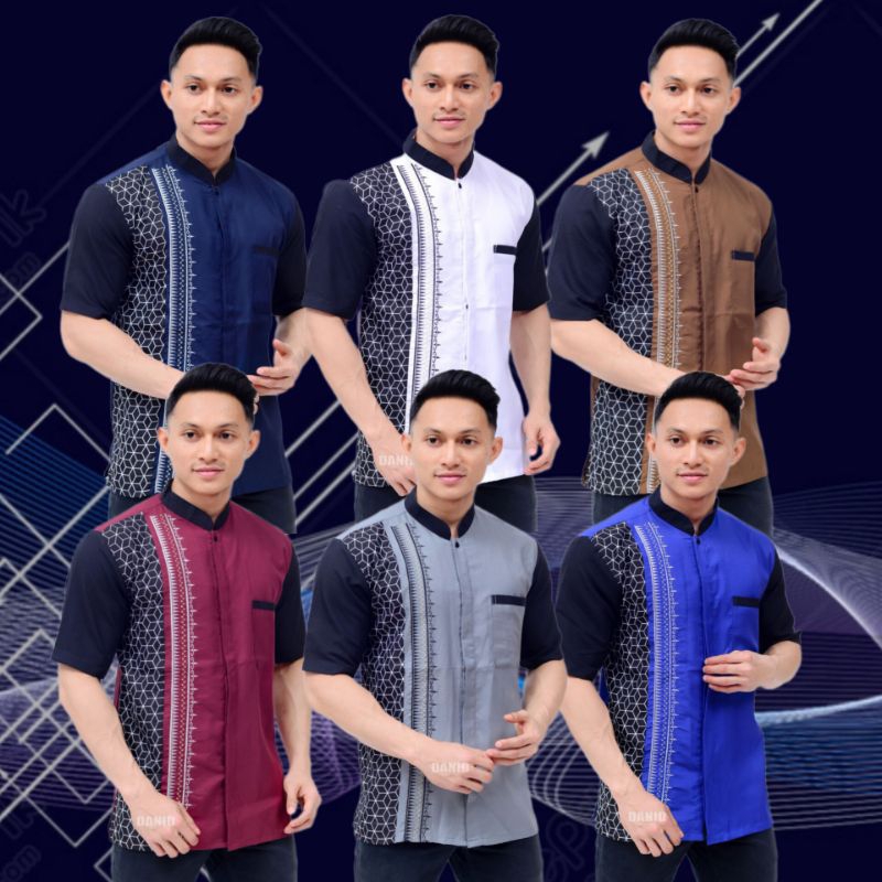 Baju Koko Pria Lengan Pendek Original El Rumi Motif Yisunsin