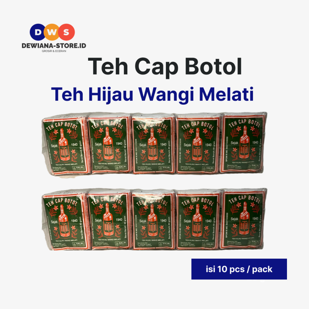 

GROSIR Teh Cap Botol Slawi Teh Hijau Wangi Melati (isi 10pcs/pack)