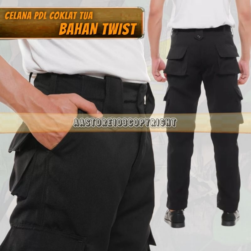 CELANA PDL SATPAM/SECURITY COKLAT TUA / CELANA PDL SATPAM BAHAN TWIST