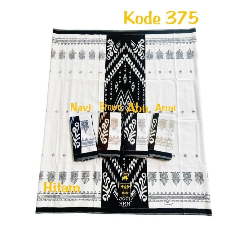SARUNG HMM ORIGINAL PUTIH MOTIF DEWASA / SARUNG SAMARINDA / SARUNG PUTIH MOTIF