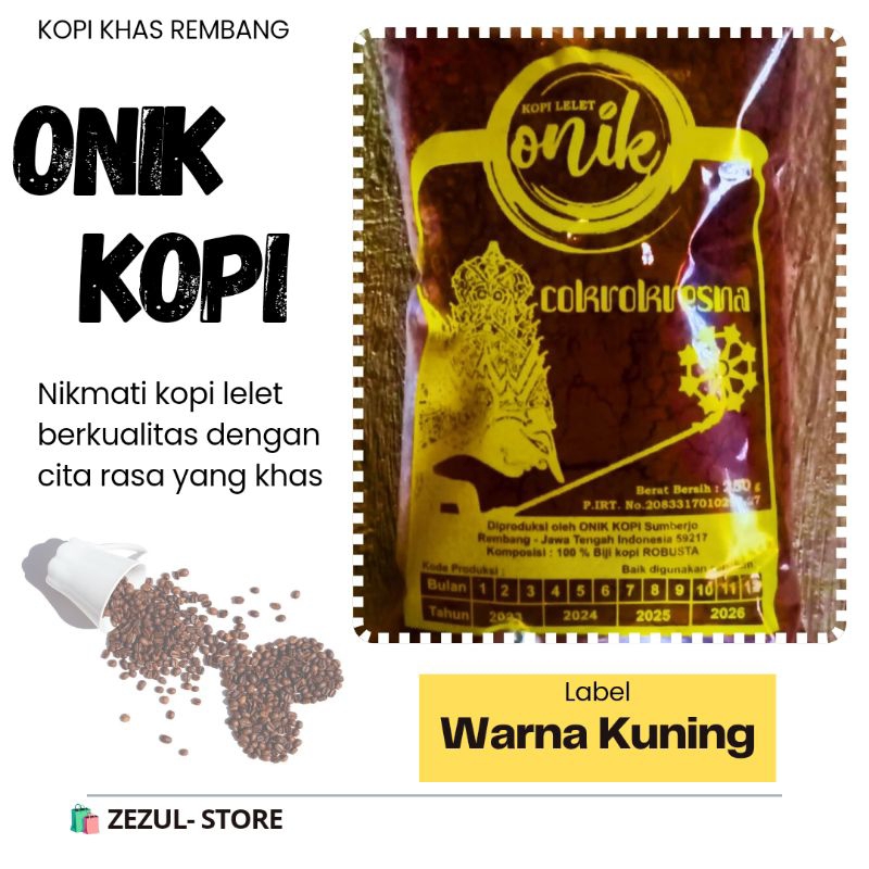 

Kopi Lelet Onik Cokro kresno Label Kuning