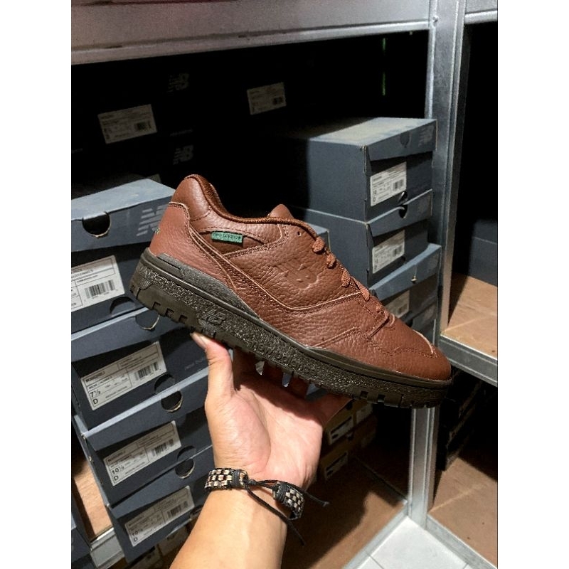 SEPATU SNEAKERS NEW BALANCE 550 LEATHER BROWN ORIGINAL 100% BNIB RESMI MAP