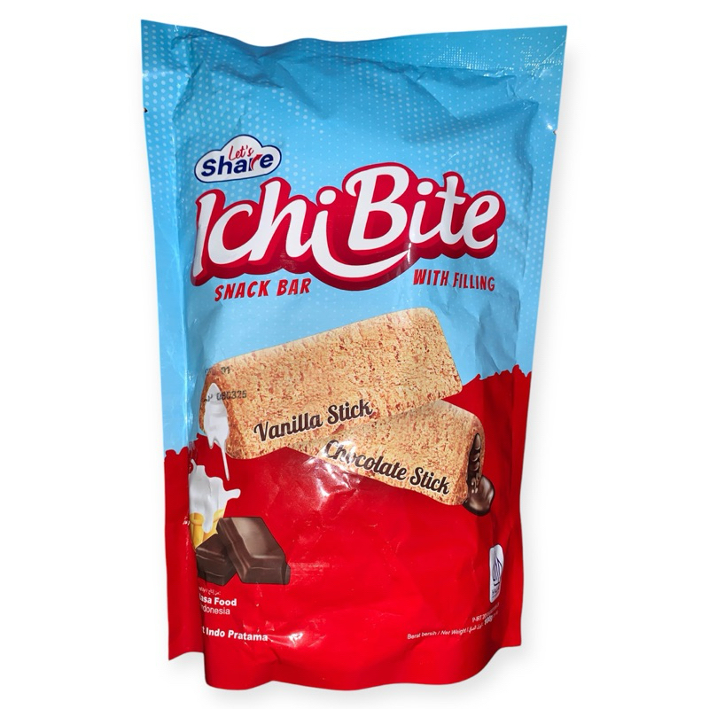 

Ichibite Snack Bar With Filling Vanilla Stick & Chocholate Stick (100g)