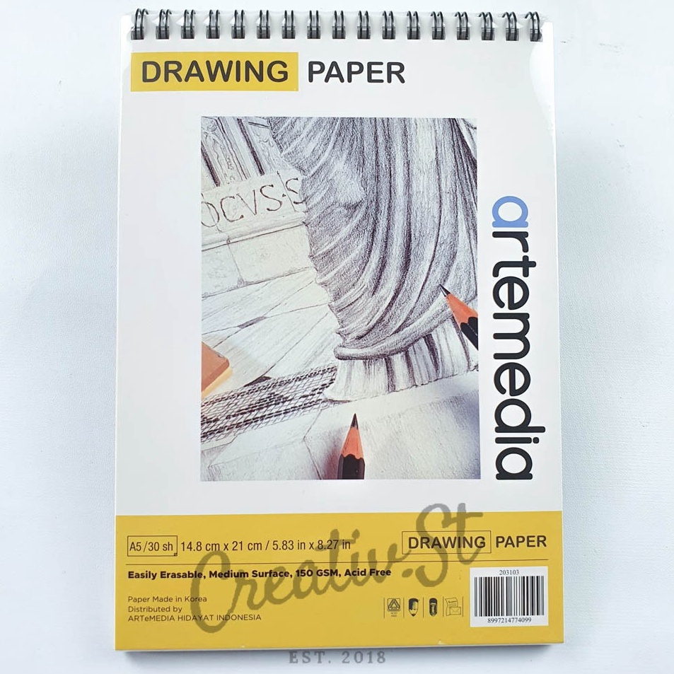 

Importir Resmi ARTEMEDIA Drawing Book Sketch Book A5 3 Sheet Buku Sketsa Gambar Pensil Charcoal Arang 21 Cm X 15 Cm
