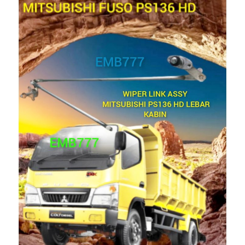 WIPER LINK ASSY MITSUBISHI UERO CANTER PS136 HD LEBAR KABIN TRUK BUS BIS