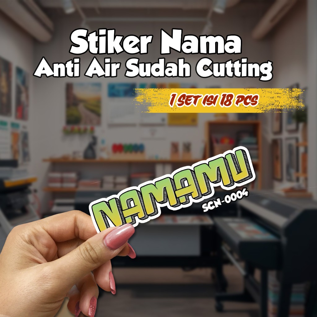 

Stiker Nama Sticker Label Custom Reques Grafiti Cutting 18 pcs 0004