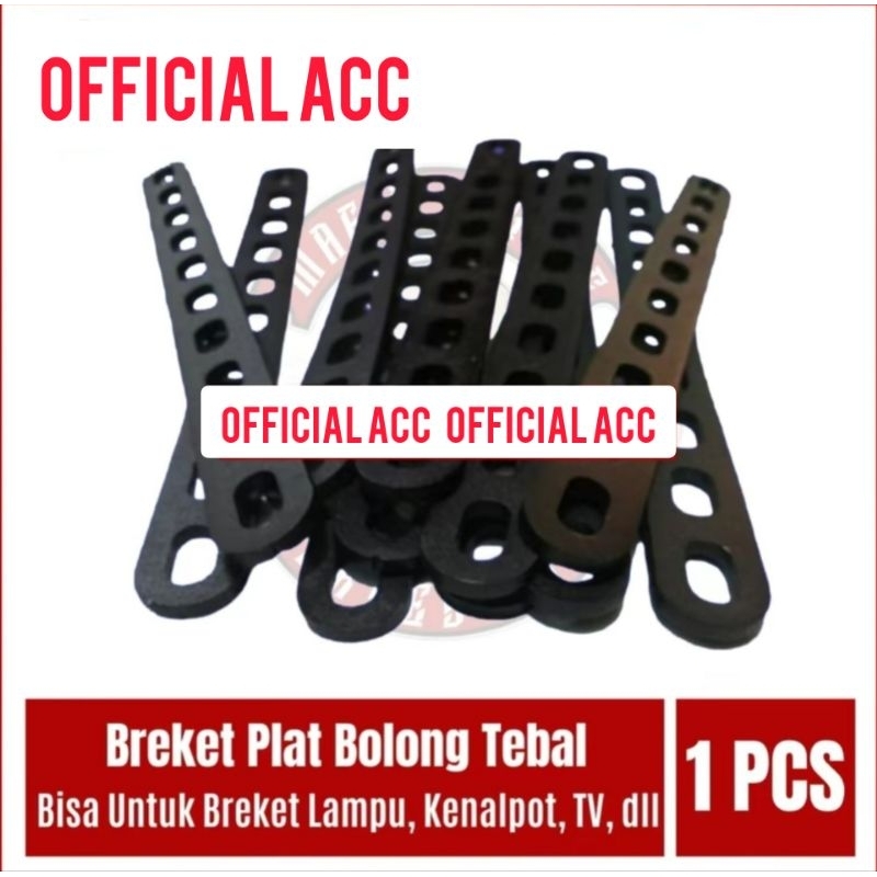 Breket plat Bolong Tebal 5M plat lubang Gantungan knalpot Bracket lampu Breket plat bolong besi teba