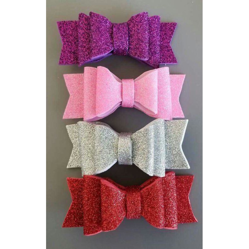 Jepit rambut pita spon eva ati glitter