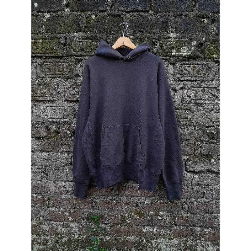 Vintage 90s Blank faded black Camber reverse weave not thermal hoodie