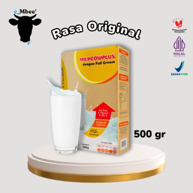 

e_Mbee' Milkcowplus Original Full Cream Susu Peninggi Plus Kalsium 500 gram