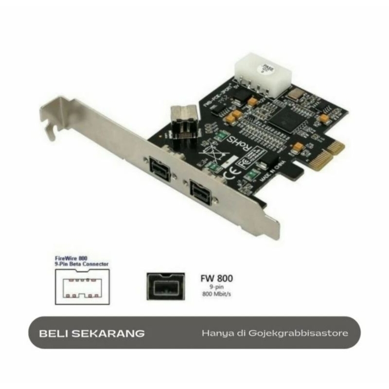 PCI EXPRESS FIREWIRE CARD 1394B 3port 9pin chip TI
