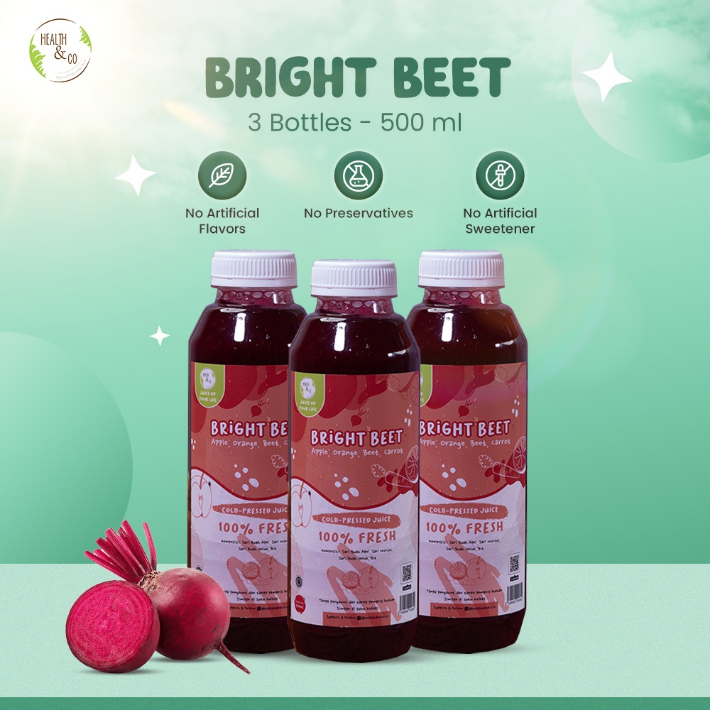 

Health & Co - Bright Beet Drink - Minuman Sehat - 3 Bottles @500ML