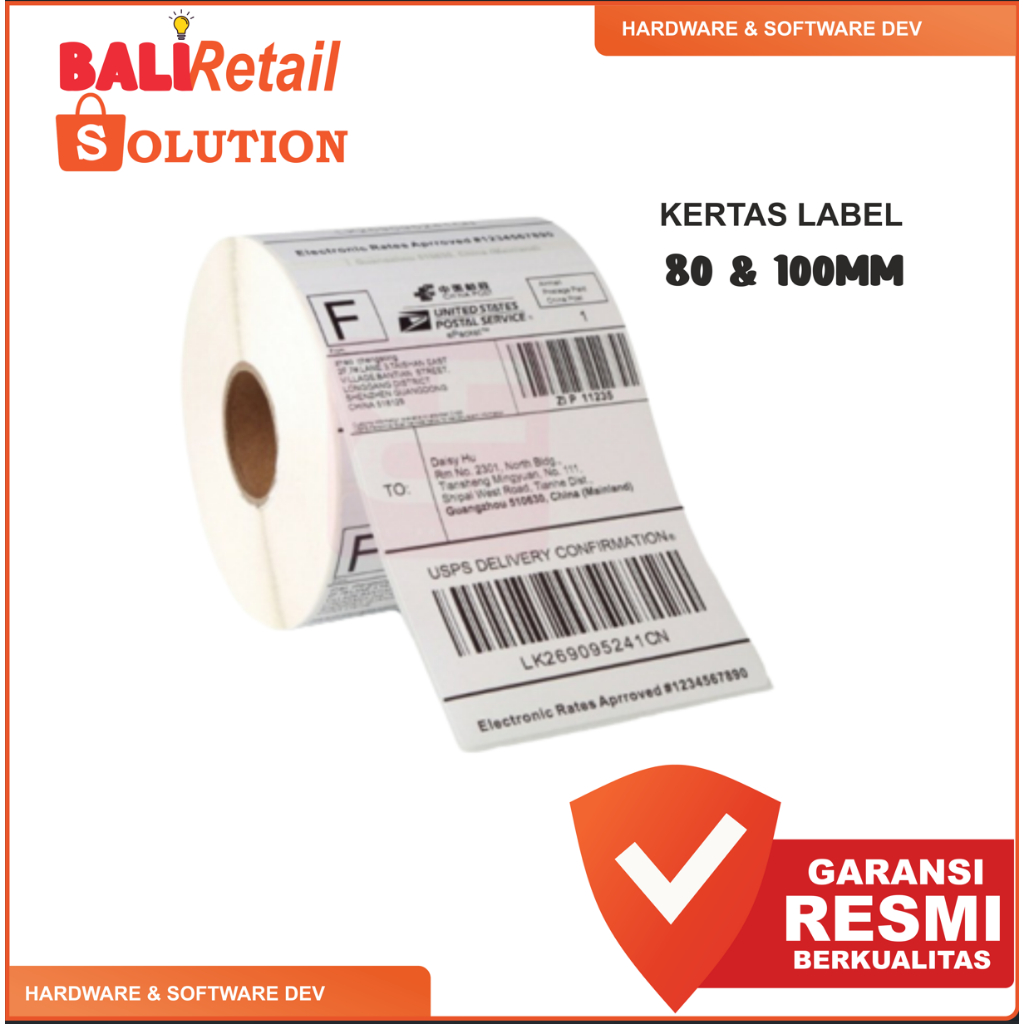 

Kertas Thermal Label 80 x 100mm Thermal Label Direct Barcode resi Ol shop 300 LEMBAR