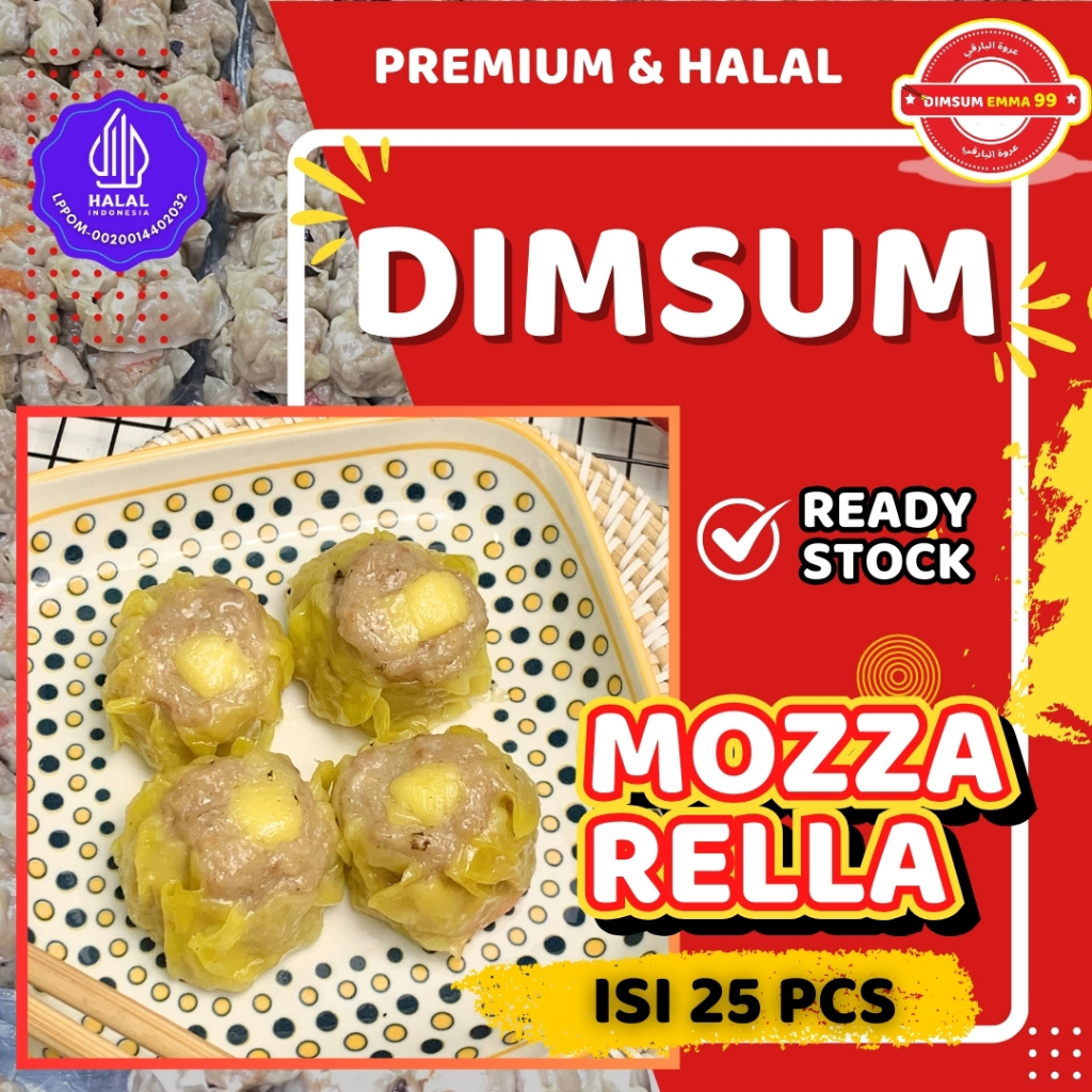 

Dimsum Ayam Mozzarella Frozen Premium & HALAL isi 25 pcs FREE Saus Merah & Lada Hitam