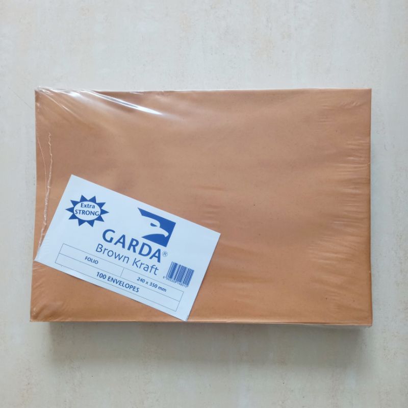 

[ PACK ISI 100 MURAH ] Amplop Coklat Polos Garda Folio 24 x 35 cm