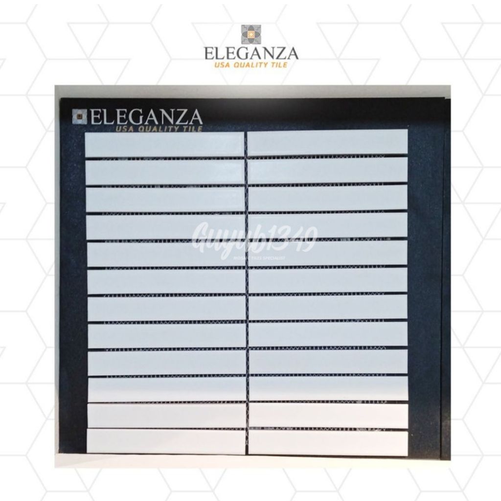 Keramik Mosaic Mozaik Mosaik Mozaic Dinding Interior Stripe Putih Matte Eleganza Tile Type 22F801M