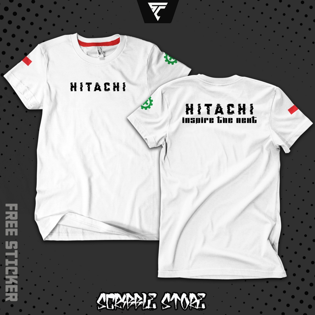 Kaos Operator Alat Berat | Koas HITACHI | Kaos Pekerja | Baju Operator Muda