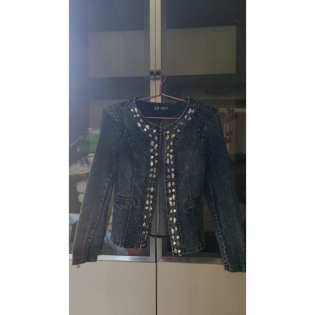 Y2K Beaded Jacket Denim