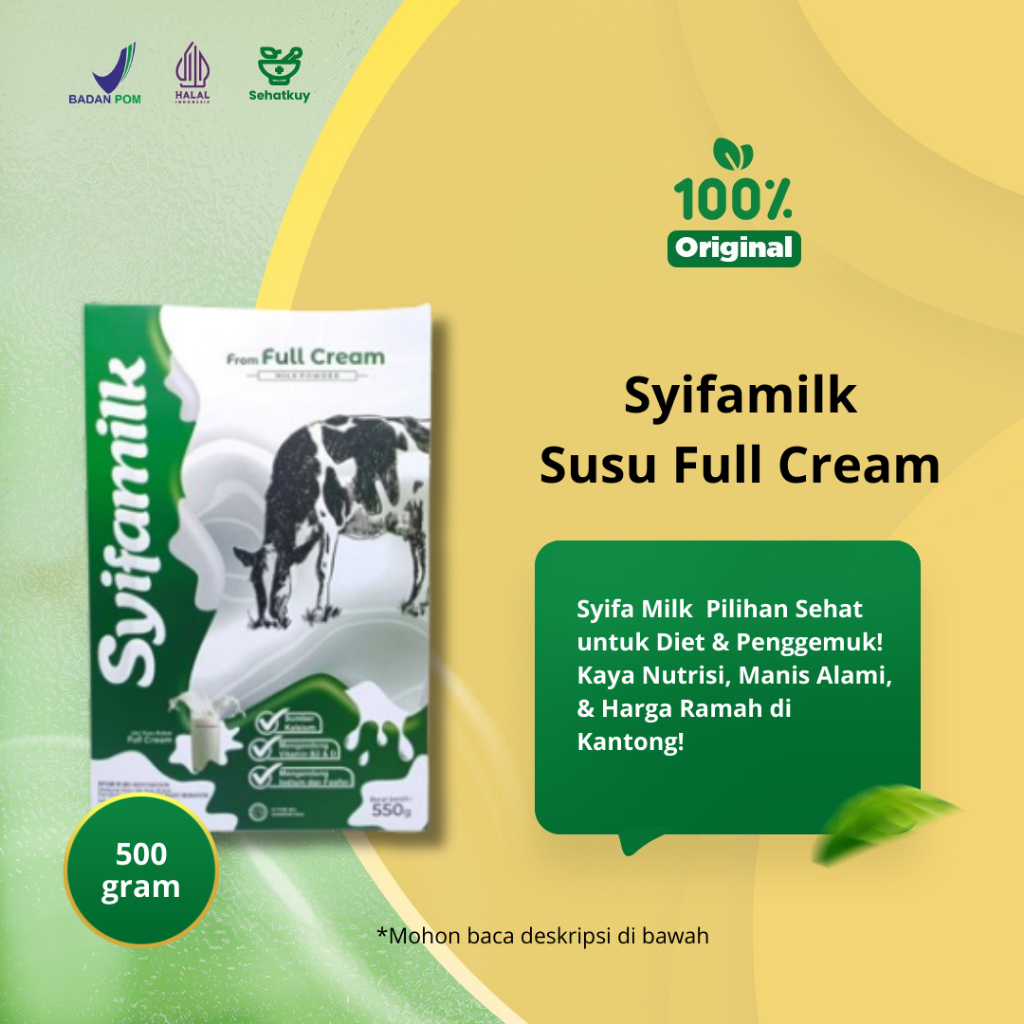 

Syifamilk - Susu Sapi Bubuk Diet & Penggemuk - 550 Gram