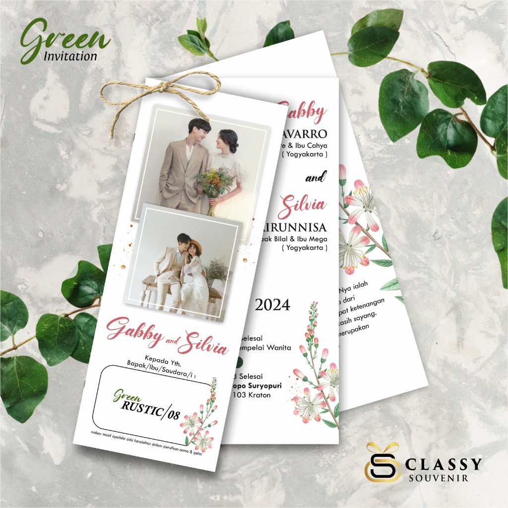 UNDANGAN PERNIKAHAN GREEN RUSTIC ELEGANT - UNDANGAN PERNIKAHAN CUSTOM WARNA AESTHETIC