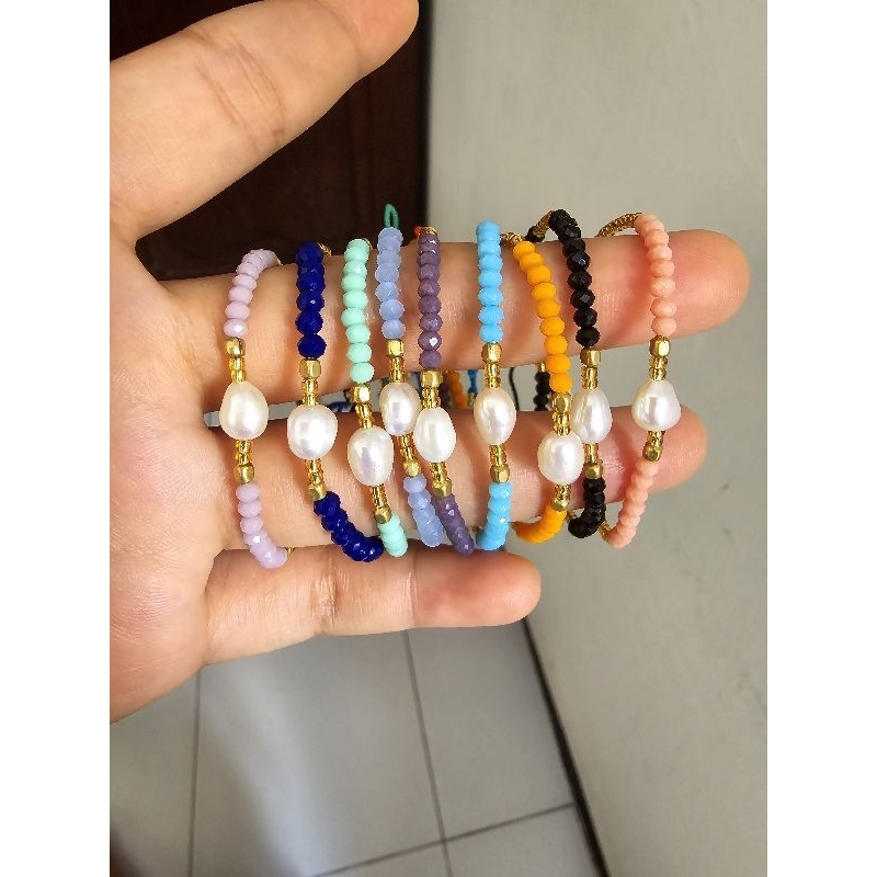 gelang macrame/samapura mutiara air tawar