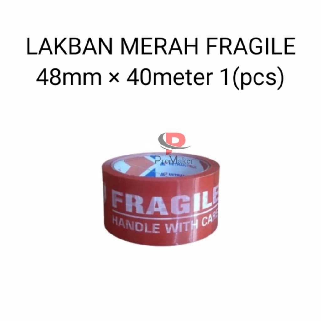 

Lakban Merah Printing Fragile Jangan diBanting 48mm x 40 meter Full 1 Pcs Mitra Pack