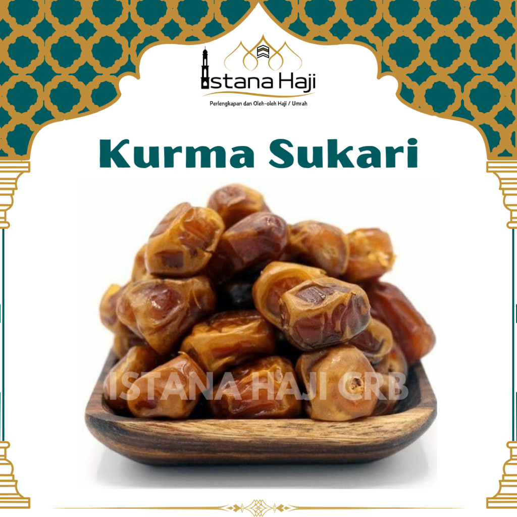 

Kurma Sukari Premium Korma Super Raja Al qasim Madinah Grade A NR Basah Empuk Lembut Manis Fresh