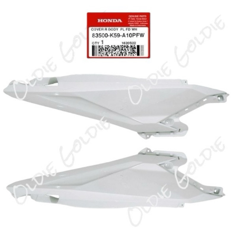 83500-K59-A10PFW 83600-K59-A10-PFW Cover Body Kanan atau Kiri Putih Mutiara Vario 125 eSP & Vario 15
