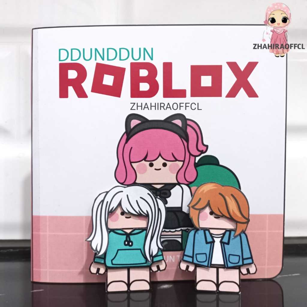 Roblox Dino Paper Doll House Quiet Book Mainan Edukatif Anak Bongkar Pasang Boneka Kertas
