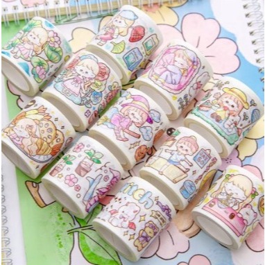 

Sticker Roll / Selotip Bergambar / Selotip Motif Lucu / Selotip Gambar Boneka / Selotip Aesthetic / Joytop, Selotip Sticker