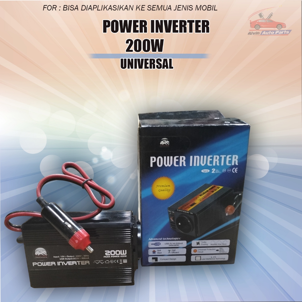 POWER INVERTER 200 WATT INPUT 12 VOLT