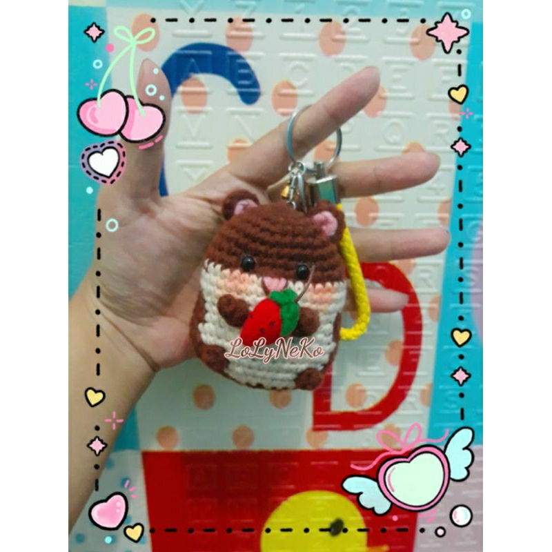 ganci hamster/hamtaro/amigurumi hamster/boneka rajut hamster