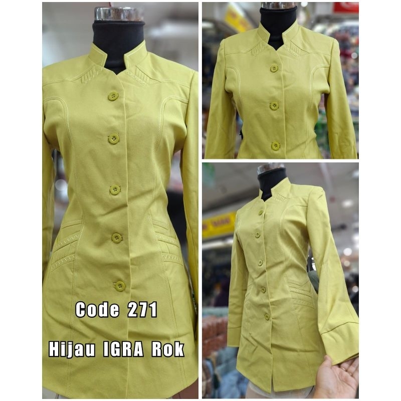 Setelan Blazer Warna Lime - Baju Seragam IGRA Nasional Terbaru Set Rok dan Celana Panjang