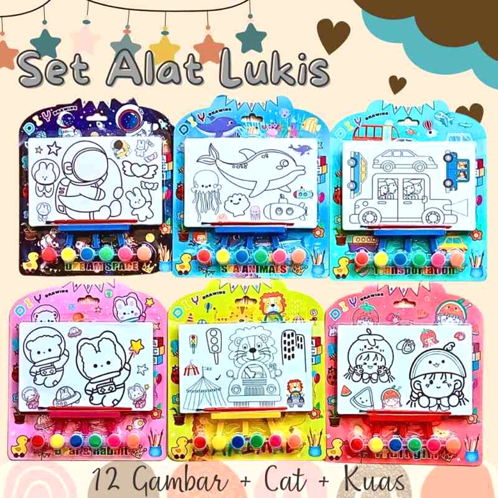 

COD Joy KTB Melukis Set 6 Lukis DIY Mewarnai Cat Air Watercolor Drawing Coloring Book