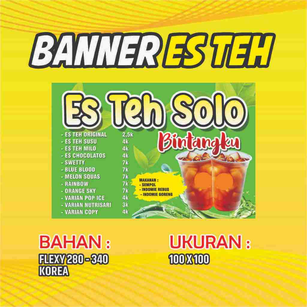 Spanduk Banner Es Teh/ Banner Es Teh Custom/ Free Desain
