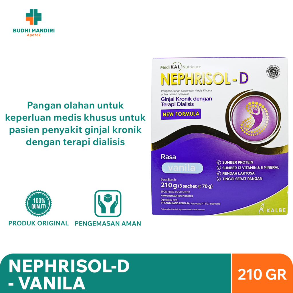

Nephrisol-D Vanila 210g - Pangan Olahan untuk Gangguan Ginjal