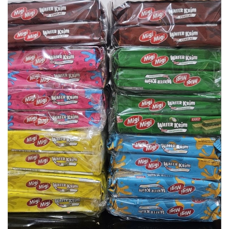 

migi migi wafer krim 2 rasa makanan jadul isi 10pcs