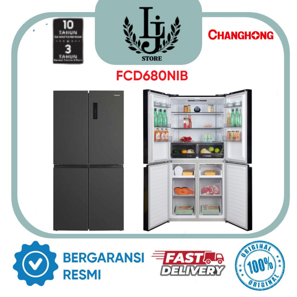 Kulkas Changhong Set By Side 4 Pintu FCD680NIB Kulkas 4 Pintu Changhong Kulkas Side By Side