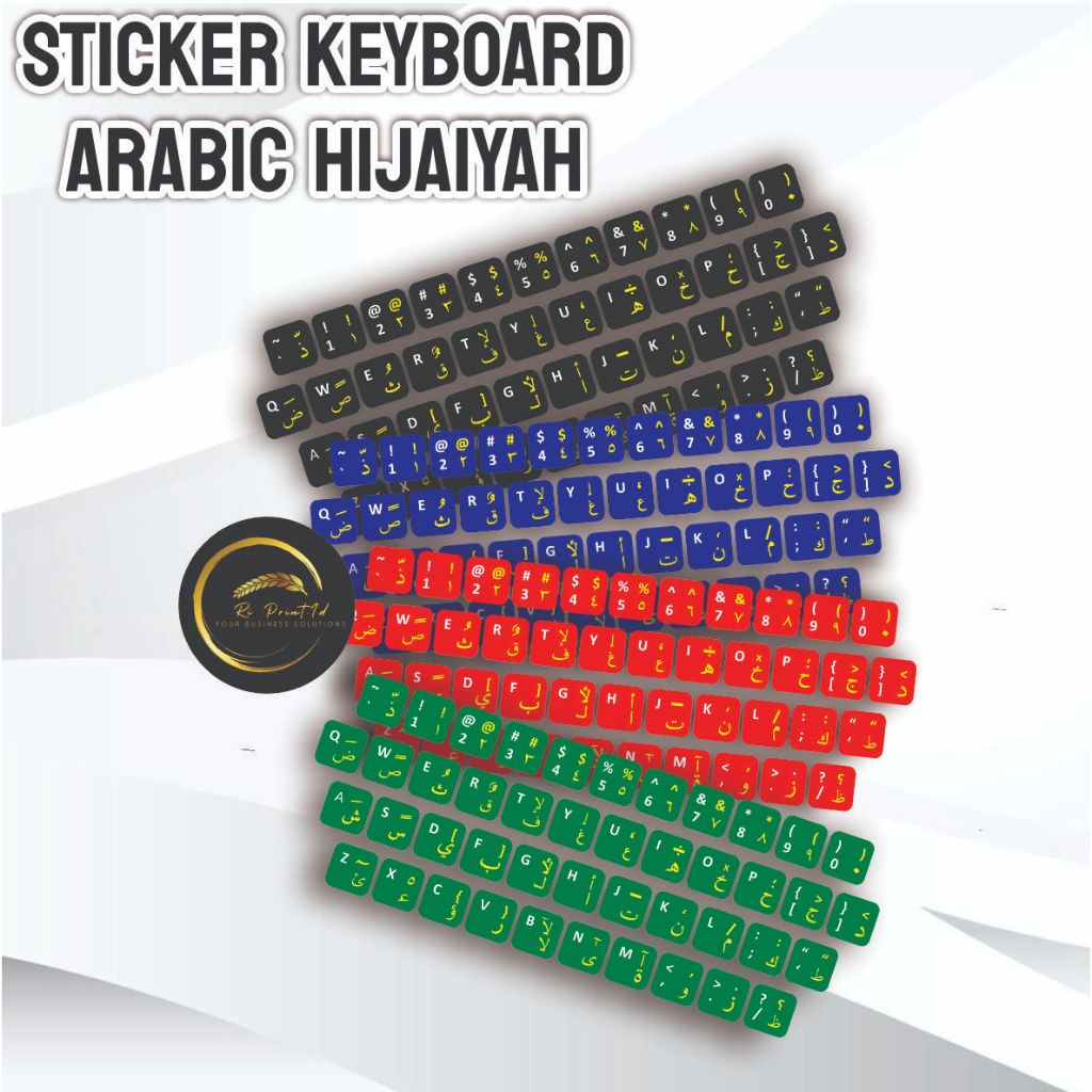 STICKER KEYBOARD ARAB ALFABET INDONESIA ENGLISH UNTUK KOMPUTER PC LAPTOP MOUSE HURUF HIJAIYAH