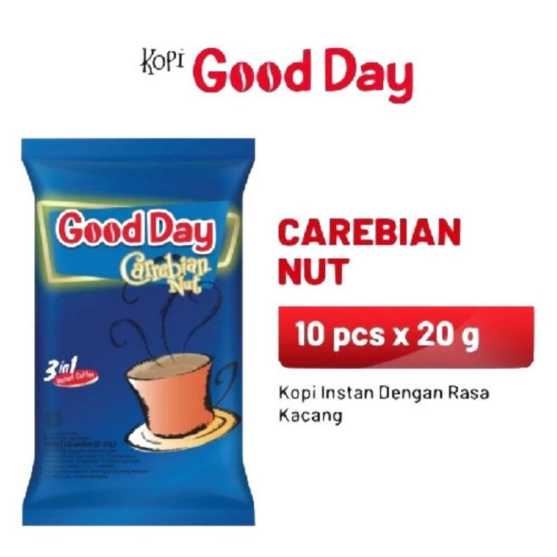 

GOOD DAY Carebian Nut 1 Renteng (10 Pcs x 20 gr)