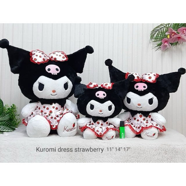Boneka Kuromi Drees Strawbarry - Boneka Kuromi