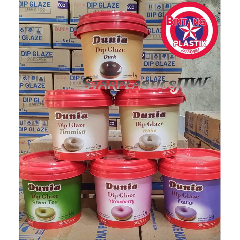 

p4yu Dunia Dip Glaze All Variant 1 Kg / Selai Dunia / Donat Roti Kue / Dark Chocolate / Green Tea /
