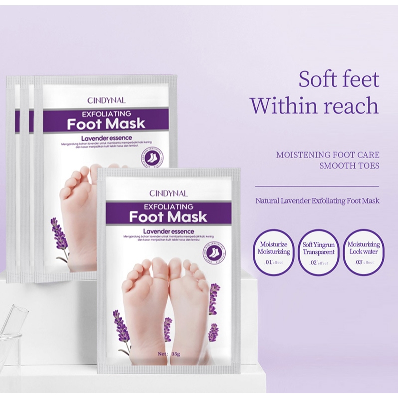 CINDYNAL FOOT MASK | Peeling Exfoliating Foot Mask Lavender