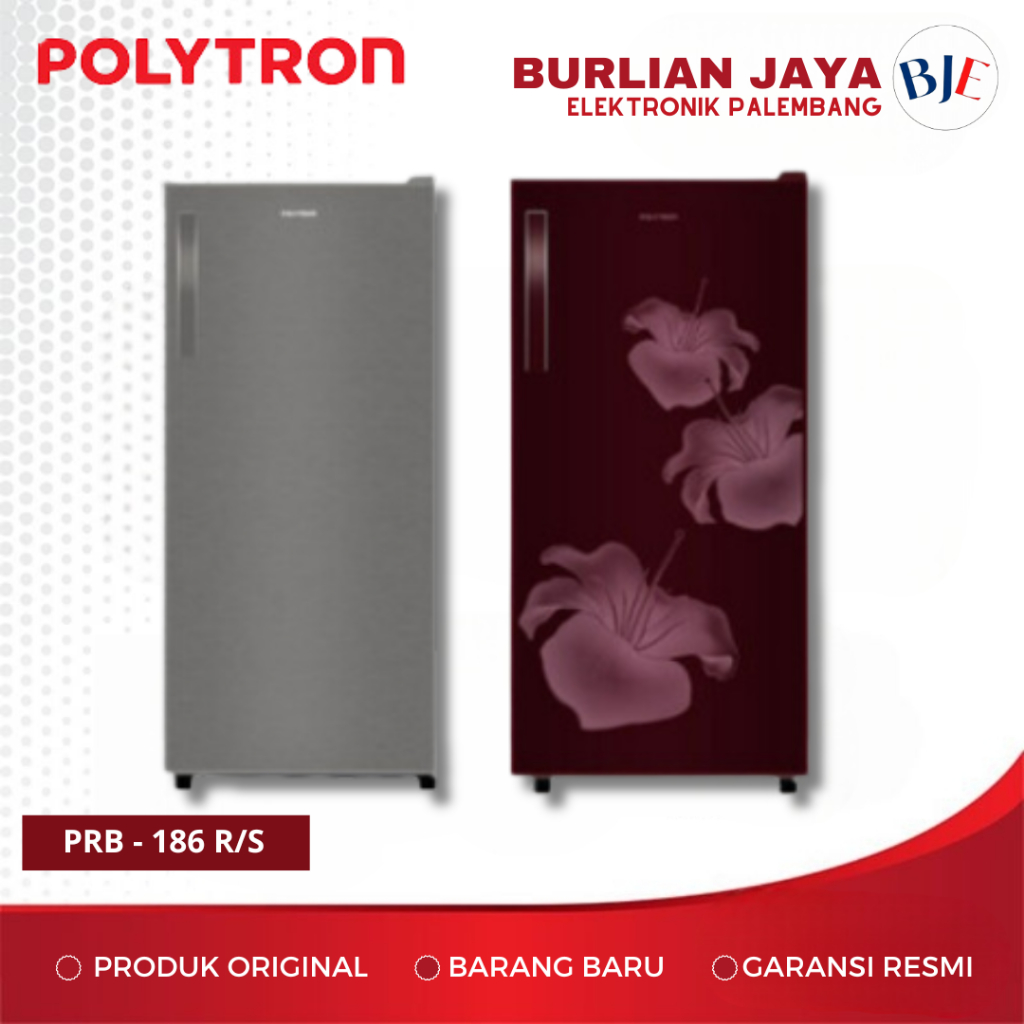 KULKAS 1 PINTU POLYTRON PRB-186R/S KULKAS 1 PINTU MERAH / SILVER PALEMBANG