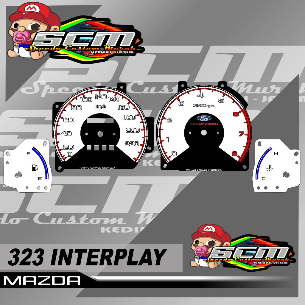papan speedometer custom mazda 323 interplay