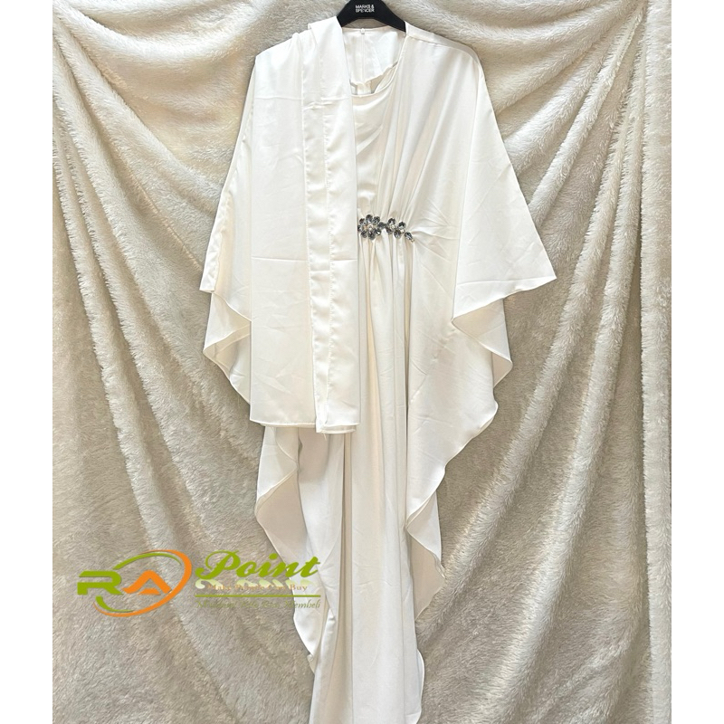 Gamis Kaftan Dewasa Lebaran Putih tulang