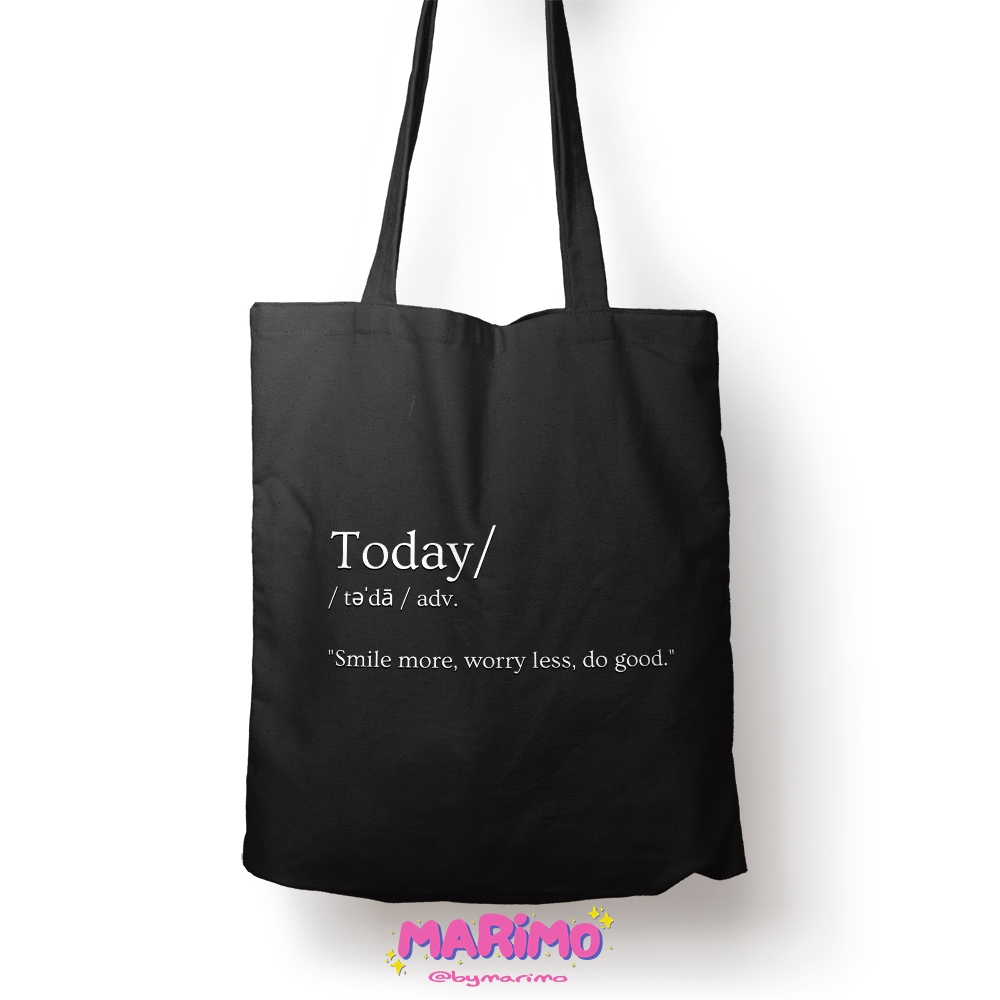 Marimo Today Tote Bag Kanvas Penutup Resleting