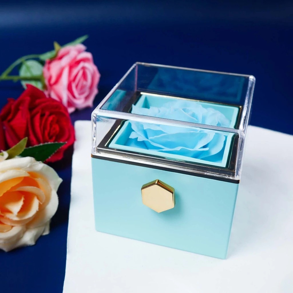 

Kotak Perhiasan Cincin Kalung Bunga Abadi Mawar Eternal Rose Gift Box Kado Unik Hidden Promise Jewelry Box