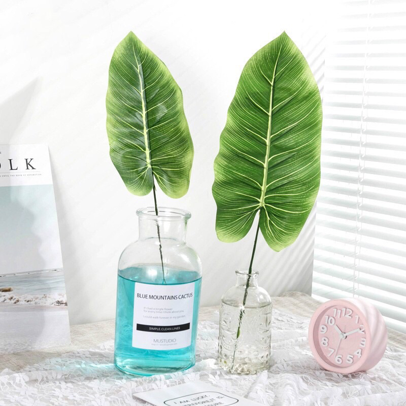 Daun Talas Monstera Palem Plastik - Artificial Leaf - Daun Hias Plastik Buatan - Dekorasi Pesta